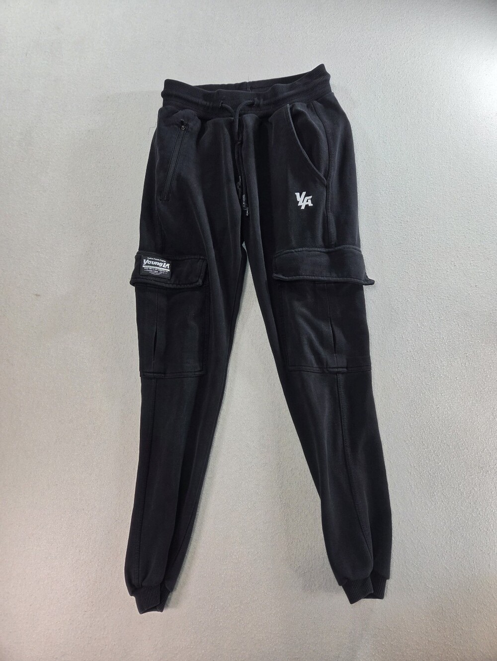 YoungLA Black Cargo Joggers Small